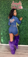 Mari Gras Denim Two Piece