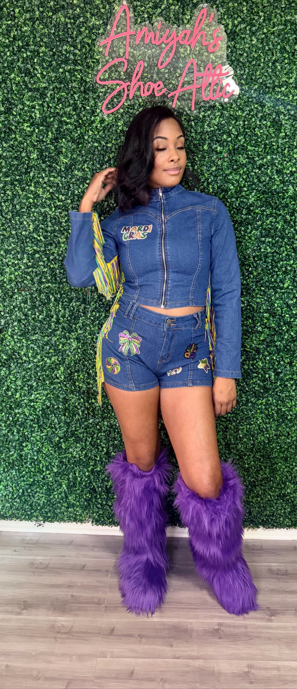 Mari Gras Denim Two Piece