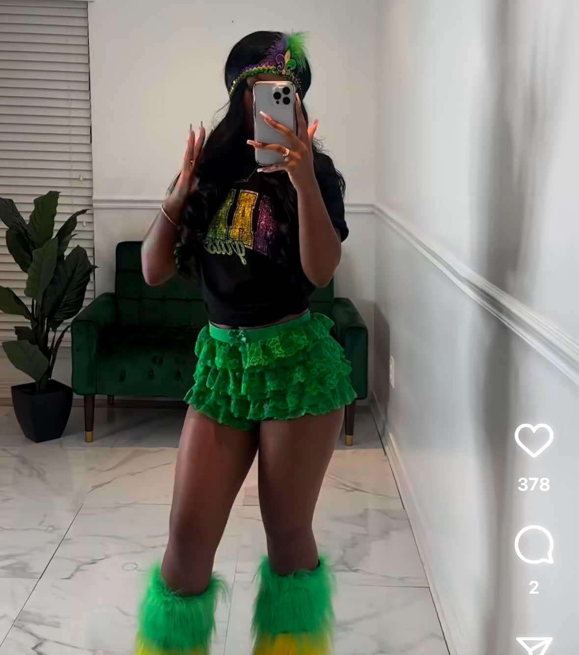 Mardi Gras Ruffle Shorts