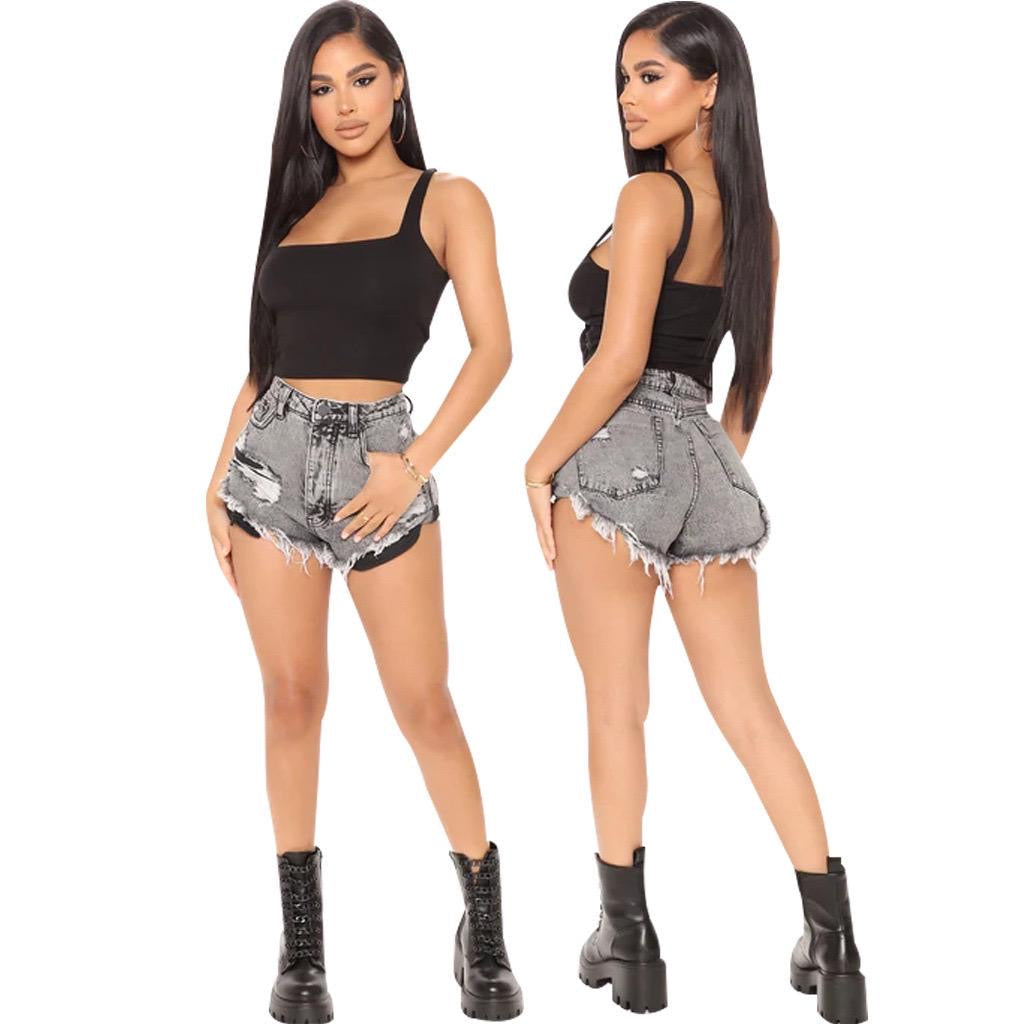 Distressed Denim Shorts